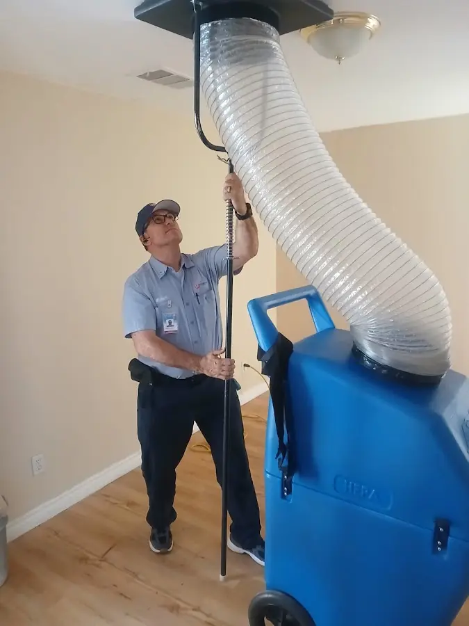 Mini Split Installation technician using HEPA equipment in Connersville